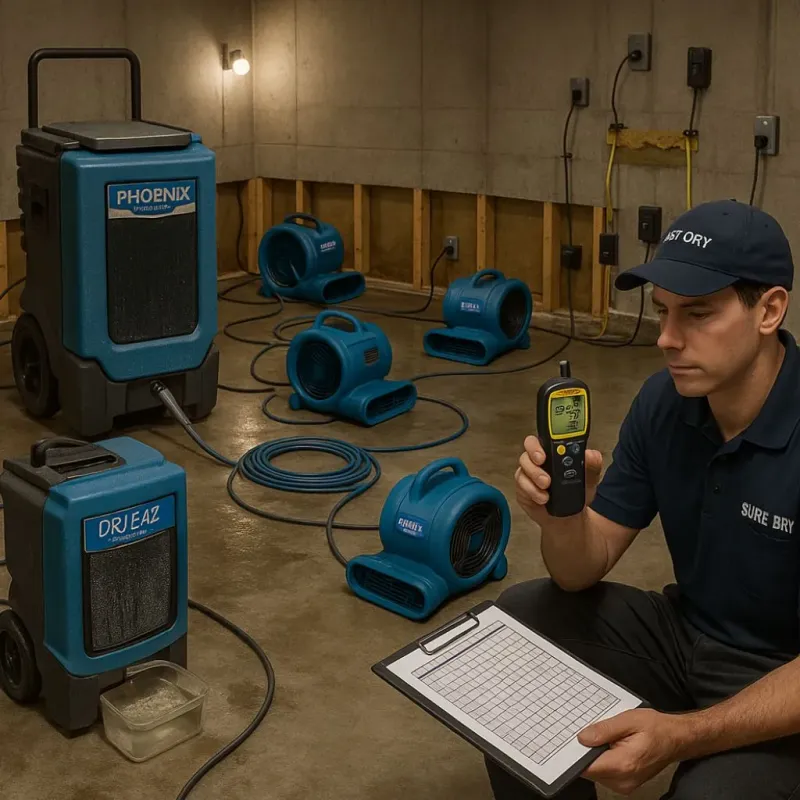 Structural Drying and Dehumidification process in Houston County, TX